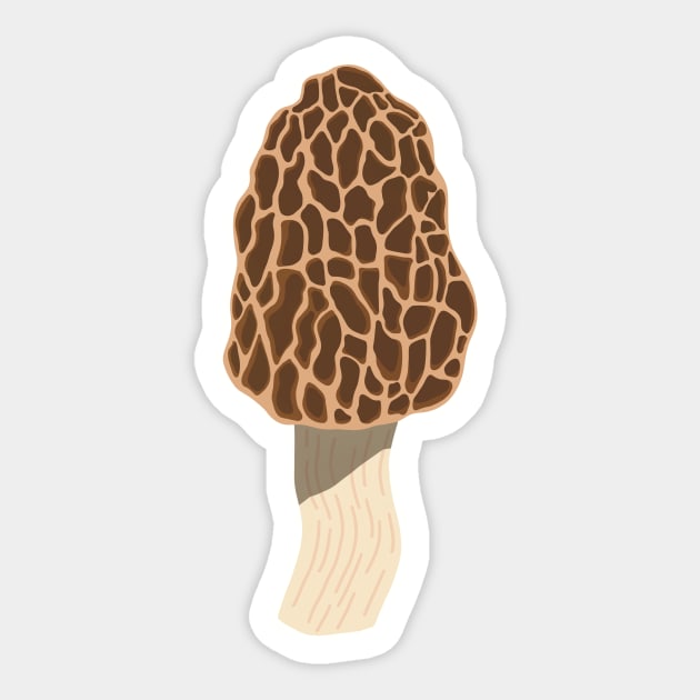 Morel mushroom Sticker by Sunsettreestudio